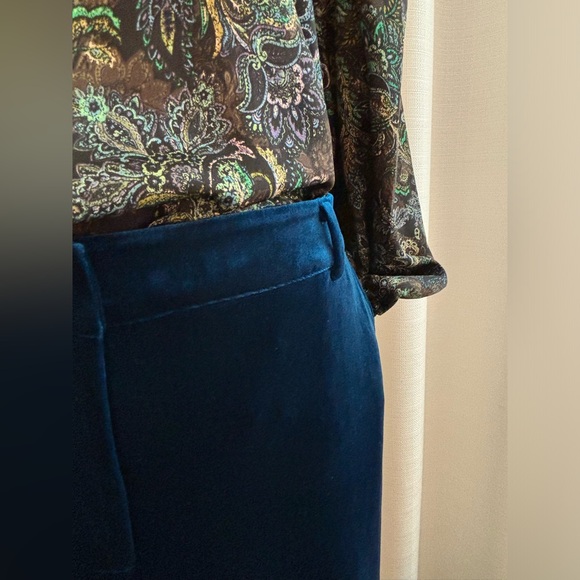 THE PORTER COLLECTIVE Citlali Teal Velvet Pants, size 1X, NWOT - Picture 2 of 9